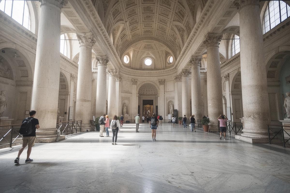 Day 2 museum interior and architectural columns